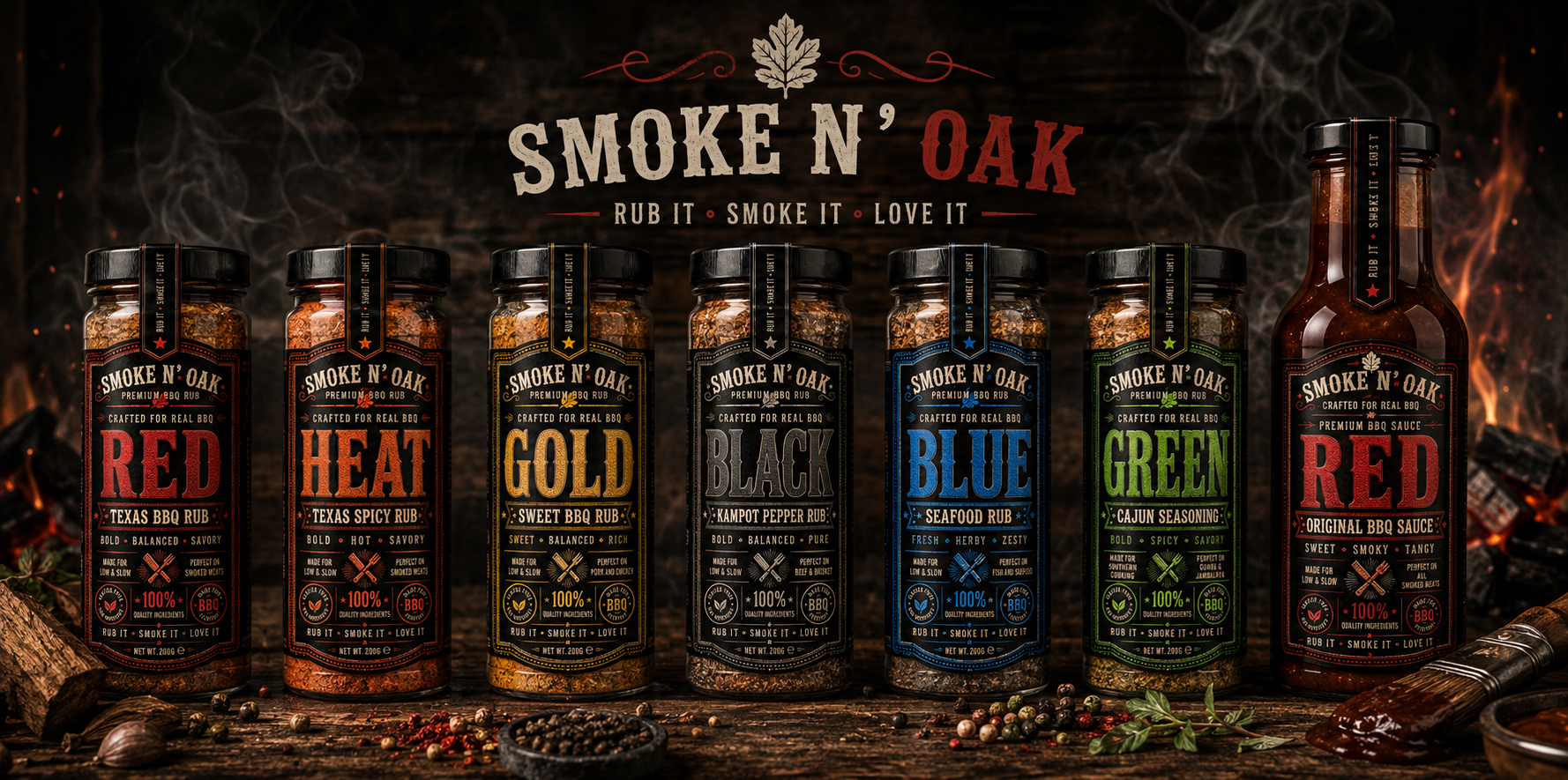 Smoke N' Oak Premium BBQ Rubs & Sauces hero