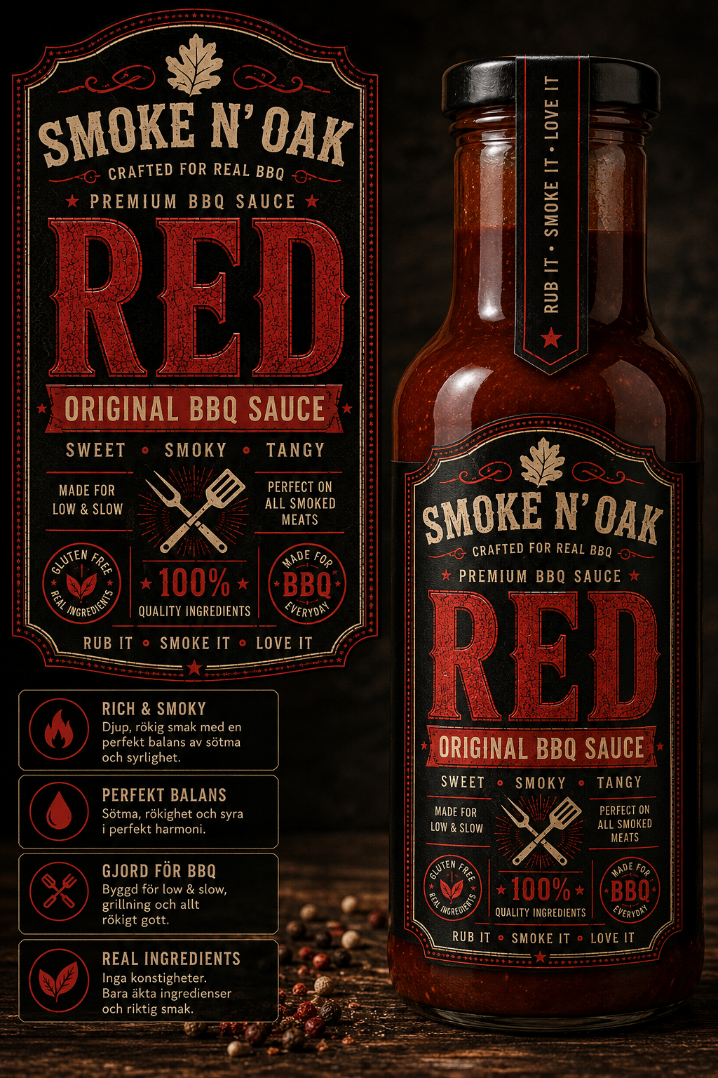 Smoke N' Oak RED Craft BBQ Sauce